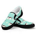 Cute Cow And Baby Cow Pattern Print Black Slip On Sneakers