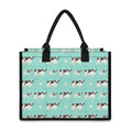 Cute Cow And Baby Cow Pattern Print Canvas Tote Bag