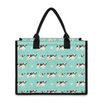 Cute Cow And Baby Cow Pattern Print Canvas Tote Bag