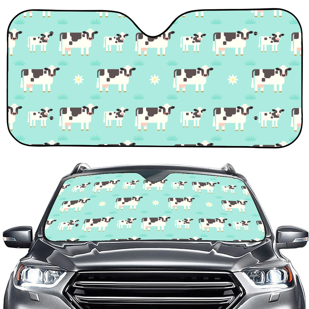 Cute Cow And Baby Cow Pattern Print Car Windshield Sun Shade