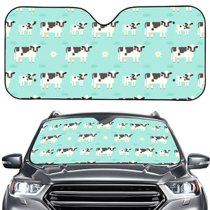 Cute Cow And Baby Cow Pattern Print Car Windshield Sun Shade