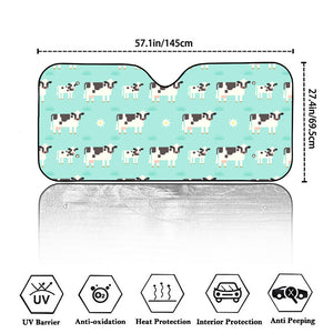 Cute Cow And Baby Cow Pattern Print Car Windshield Sun Shade