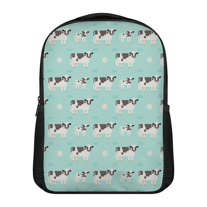 Cute Cow And Baby Cow Pattern Print Casual Backpack