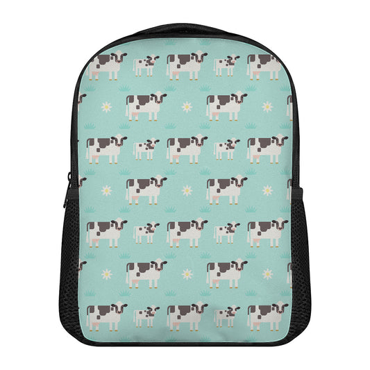 Cute Cow And Baby Cow Pattern Print Casual Backpack