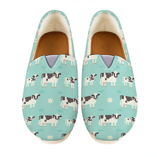 Cute Cow And Baby Cow Pattern Print Casual Shoes