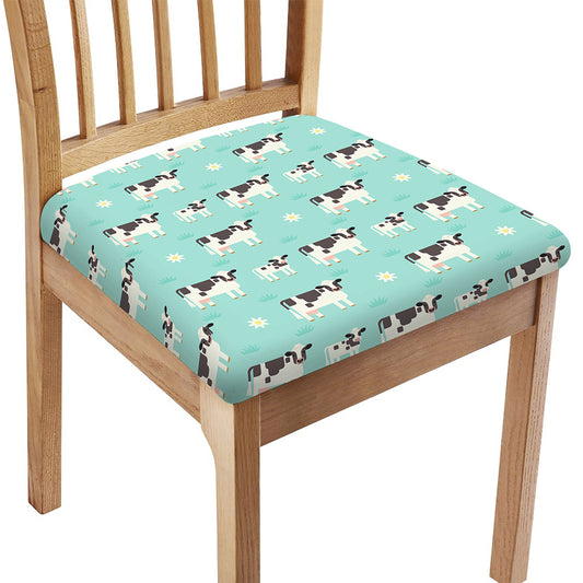 Cute Cow And Baby Cow Pattern Print Chair Cushion Cover