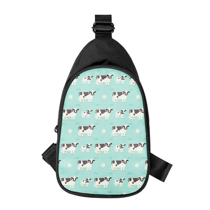 Cute Cow And Baby Cow Pattern Print Chest Bag