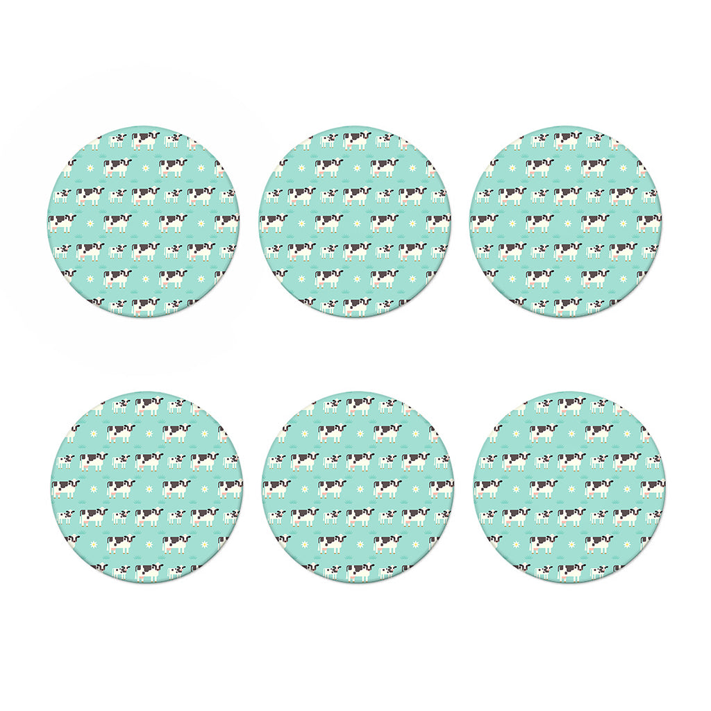 Cute Cow And Baby Cow Pattern Print Coaster Set