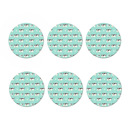 Cute Cow And Baby Cow Pattern Print Coaster Set