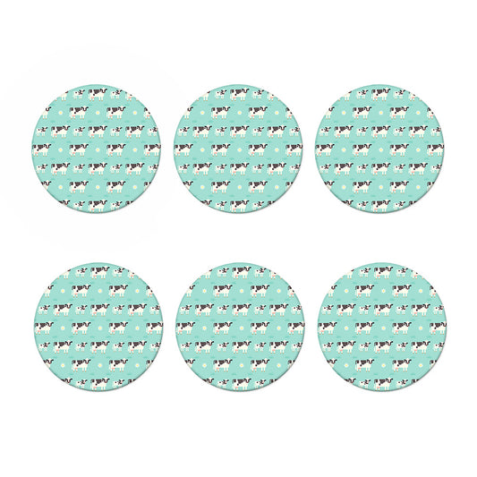 Cute Cow And Baby Cow Pattern Print Coaster Set
