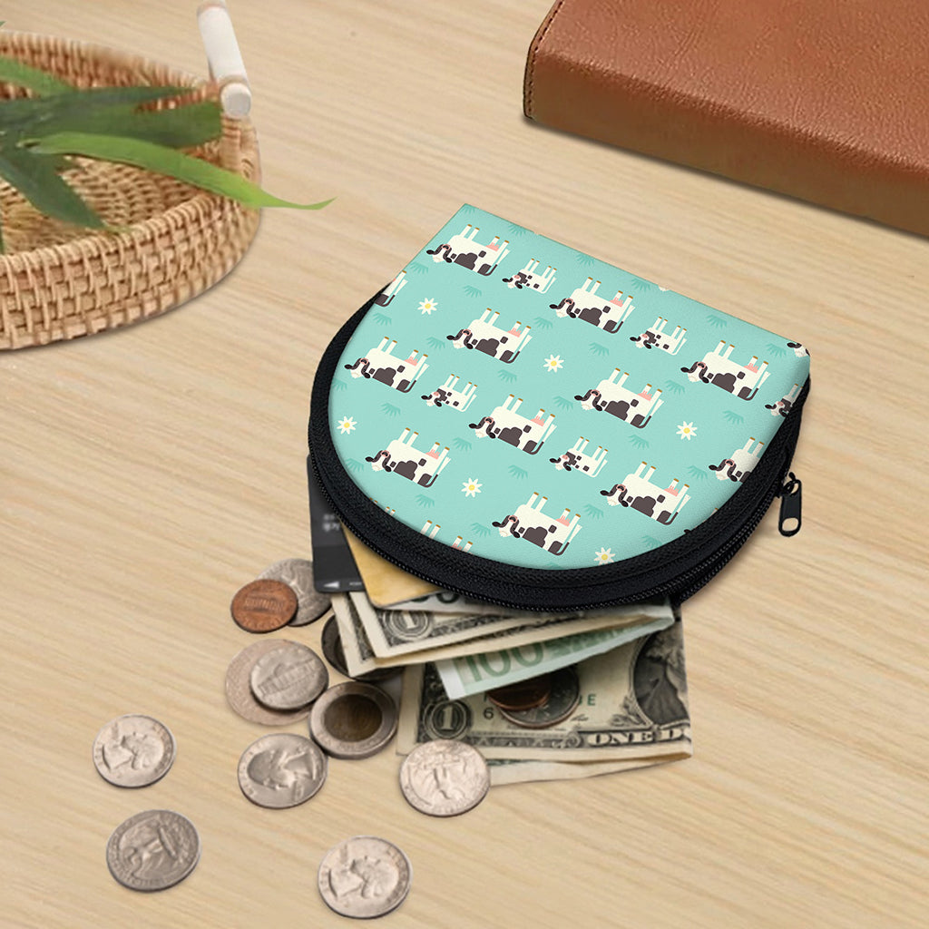 Cute Cow And Baby Cow Pattern Print Coin Purse