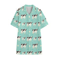 Cute Cow And Baby Cow Pattern Print Cotton Hawaiian Shirt