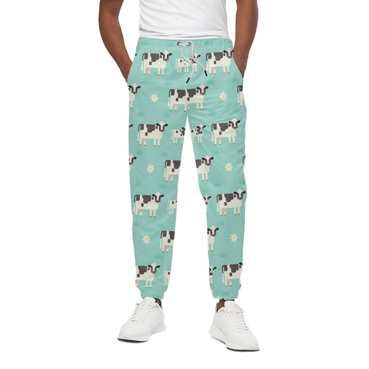 Cute Cow And Baby Cow Pattern Print Cotton Pants