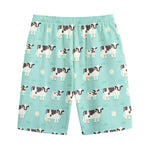 Cute Cow And Baby Cow Pattern Print Cotton Shorts