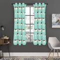 Cute Cow And Baby Cow Pattern Print Grommet Curtain Panels