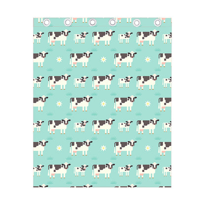 Cute Cow And Baby Cow Pattern Print Curtain