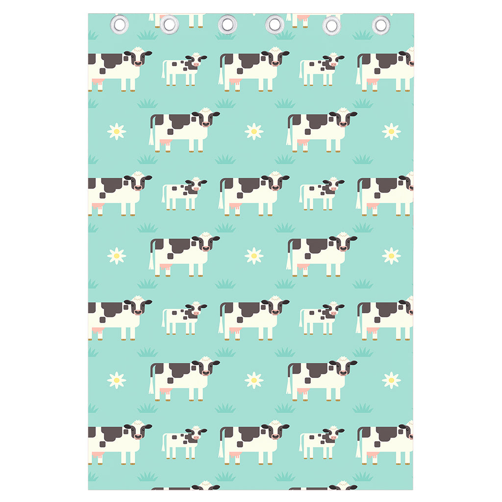Cute Cow And Baby Cow Pattern Print Curtain