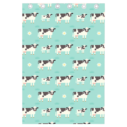 Cute Cow And Baby Cow Pattern Print Curtain