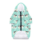 Cute Cow And Baby Cow Pattern Print Dog Zip Up Hoodie
