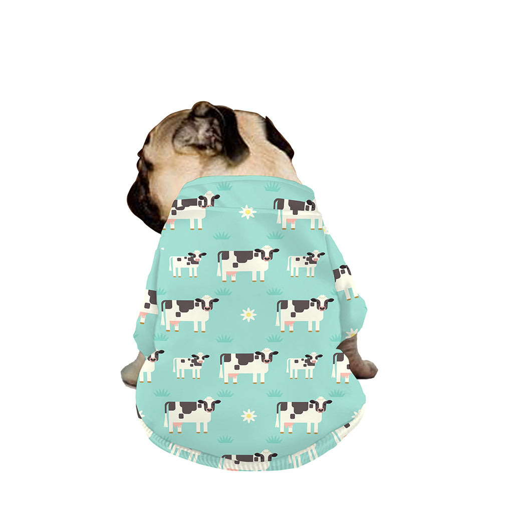 Cute Cow And Baby Cow Pattern Print Dog Zip Up Jacket