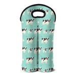 Cute Cow And Baby Cow Pattern Print Double Neoprene Wine Tote