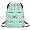 Cute Cow And Baby Cow Pattern Print Drawstring Backpack