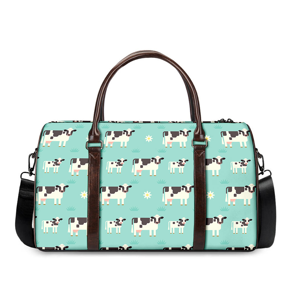 Cute Cow And Baby Cow Pattern Print Duffle Bag