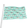 Cute Cow And Baby Cow Pattern Print Flag