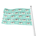 Cute Cow And Baby Cow Pattern Print Flag