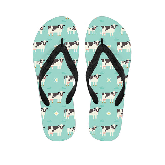 Cute Cow And Baby Cow Pattern Print Flip Flops
