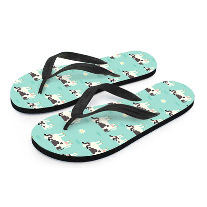 Cute Cow And Baby Cow Pattern Print Flip Flops