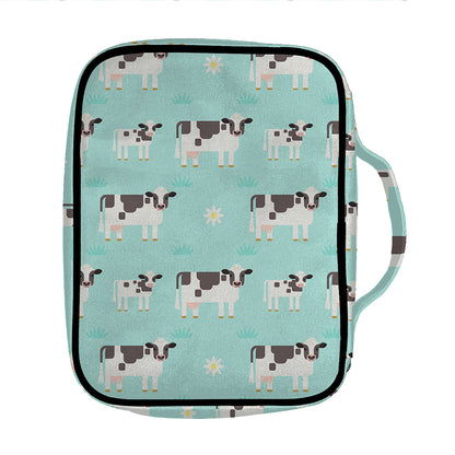Cute Cow And Baby Cow Pattern Print Front Pocket Bible Bag