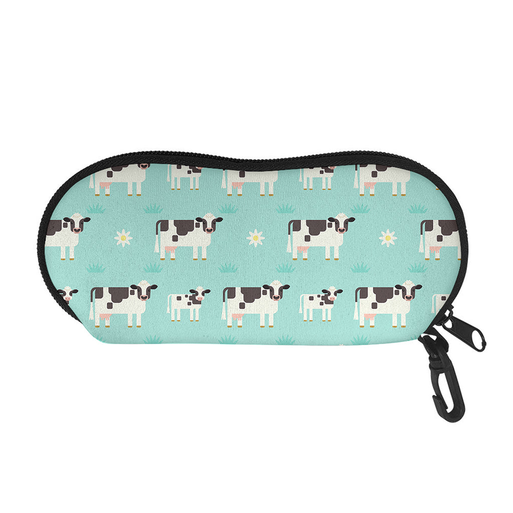 Cute Cow And Baby Cow Pattern Print Glasses Case