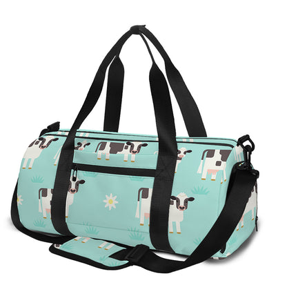 Cute Cow And Baby Cow Pattern Print Gym Bag