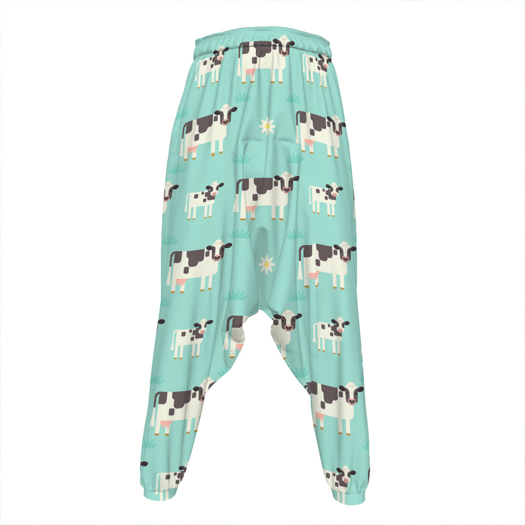 Cute Cow And Baby Cow Pattern Print Hammer Pants