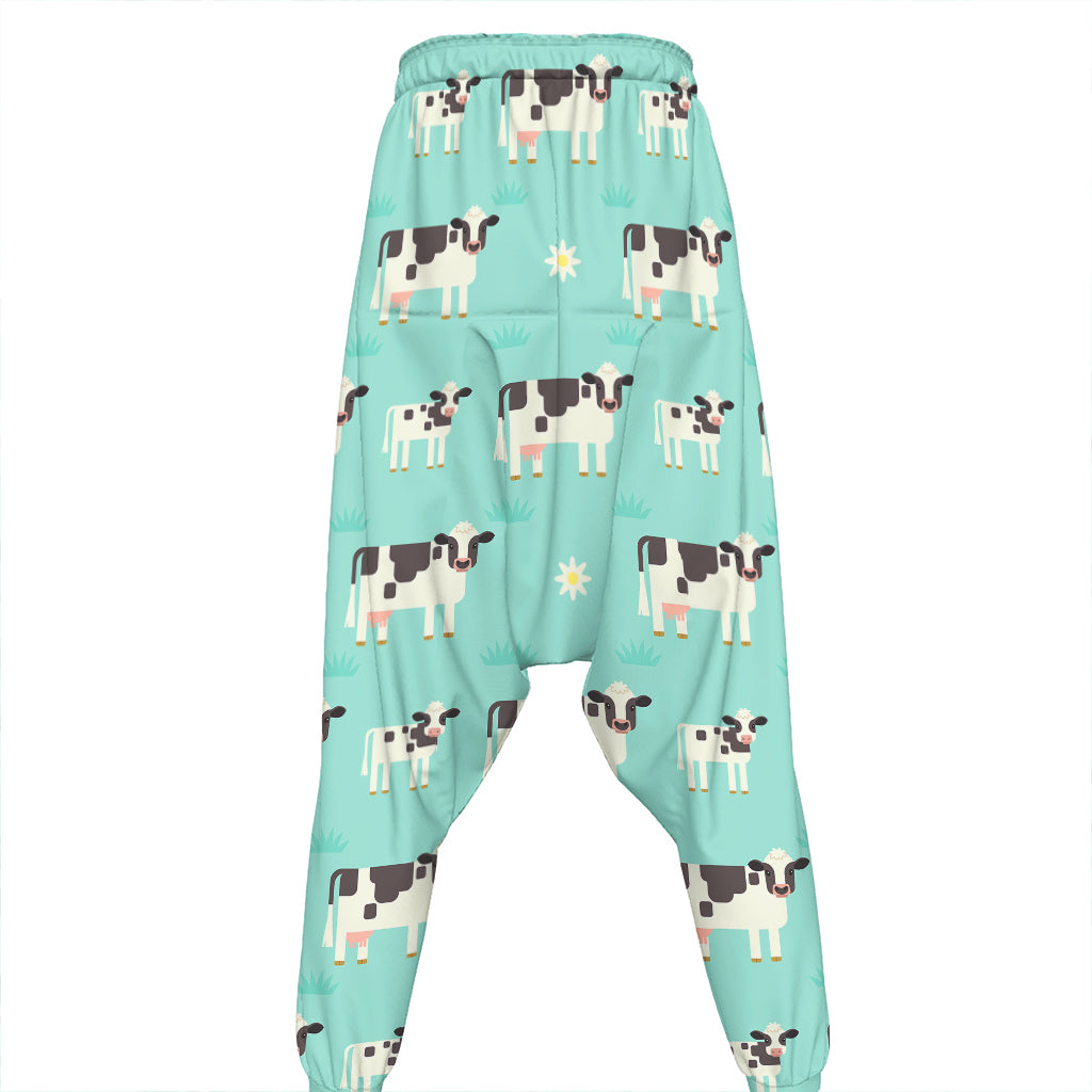 Cute Cow And Baby Cow Pattern Print Hammer Pants