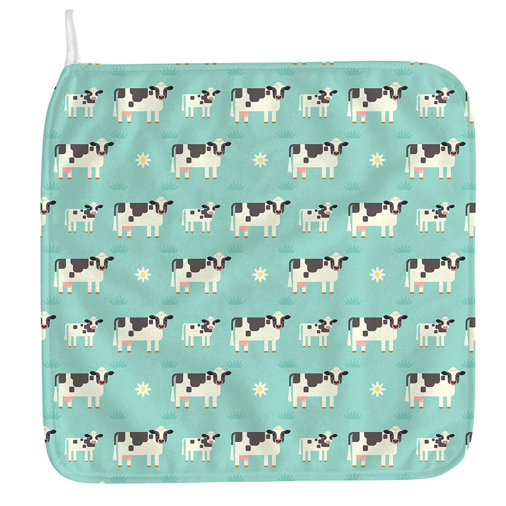 Cute Cow And Baby Cow Pattern Print Hand Towel