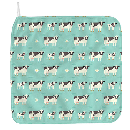 Cute Cow And Baby Cow Pattern Print Hand Towel
