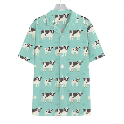 Cute Cow And Baby Cow Pattern Print Hawaiian Shirt