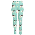 Cute Cow And Baby Cow Pattern Print High-Waisted Pocket Leggings