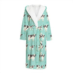 Cute Cow And Baby Cow Pattern Print Hooded Bathrobe