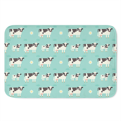 Cute Cow And Baby Cow Pattern Print Indoor Door Mat