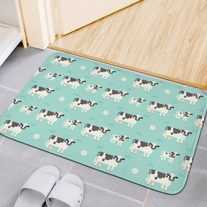 Cute Cow And Baby Cow Pattern Print Indoor Door Mat