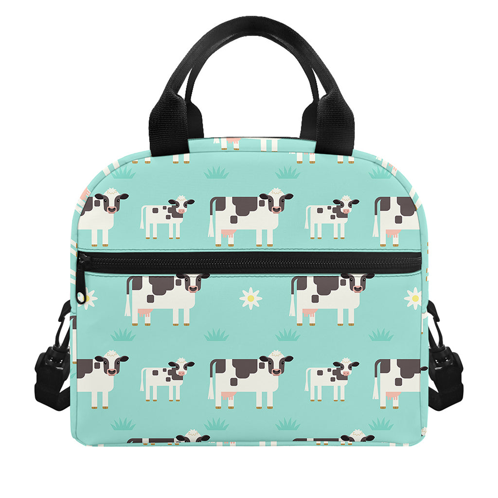 Cute Cow And Baby Cow Pattern Print Insulated Lunch Bag