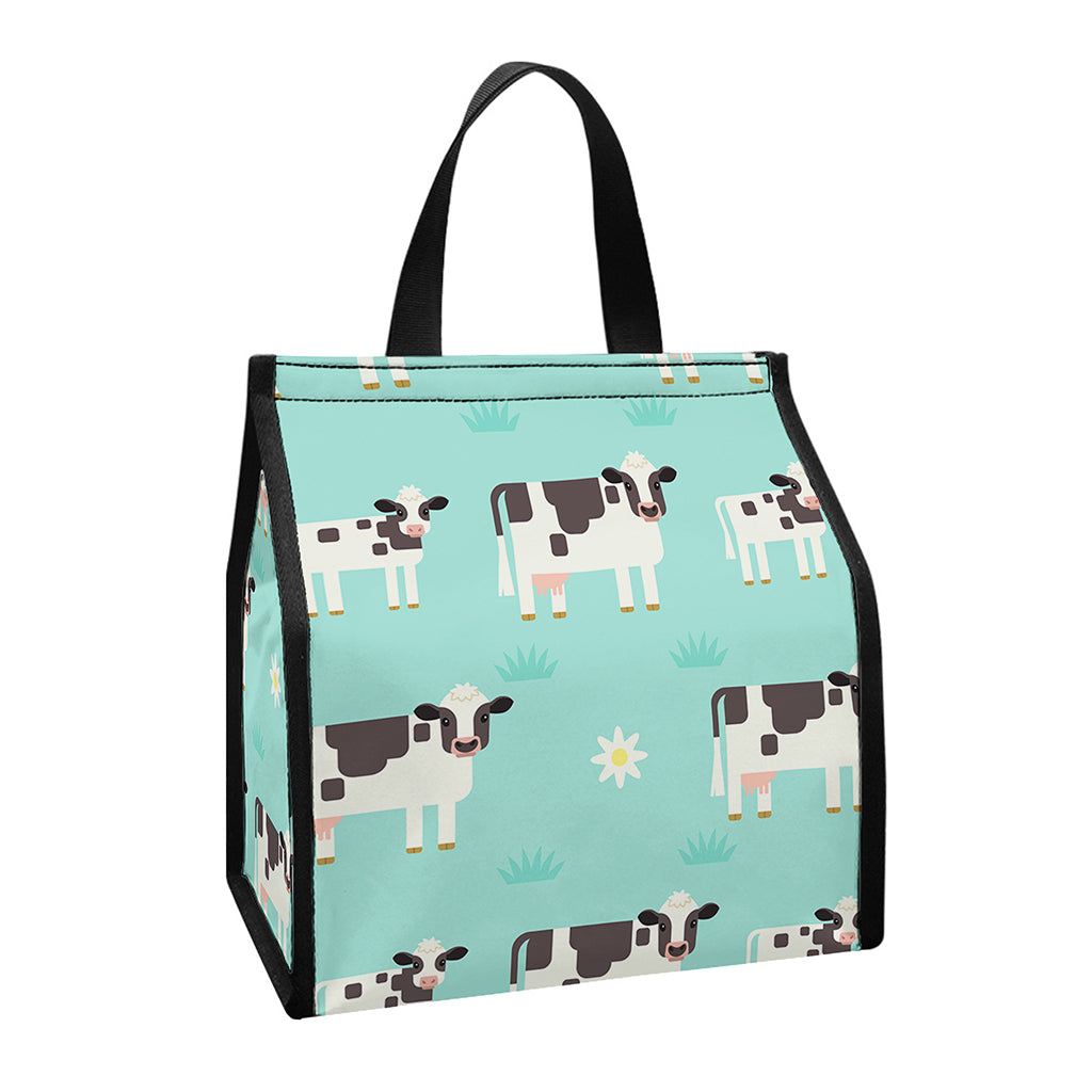 Cute Cow And Baby Cow Pattern Print Insulated Lunch Tote