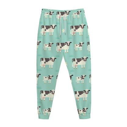 Cute Cow And Baby Cow Pattern Print Jogger Pants