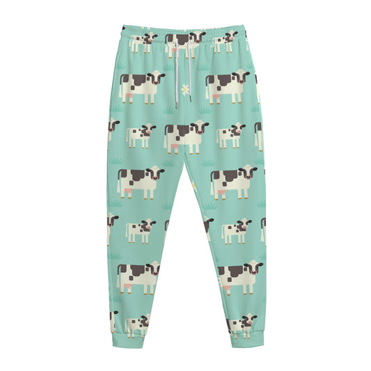 Cute Cow And Baby Cow Pattern Print Jogger Pants