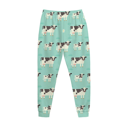Cute Cow And Baby Cow Pattern Print Jogger Pants