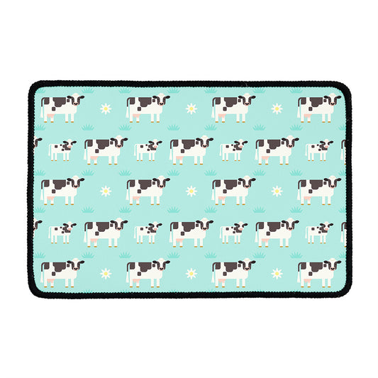 Cute Cow And Baby Cow Pattern Print Kitchen Mat