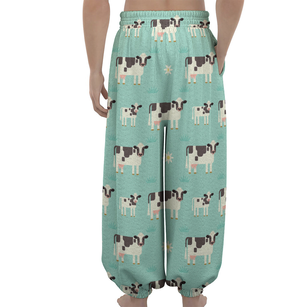Cute Cow And Baby Cow Pattern Print Lantern Pants